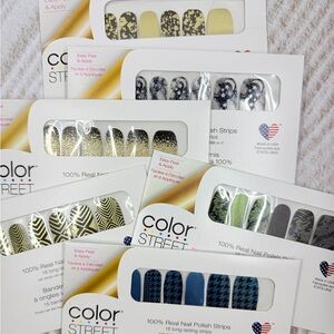 Color Street Nail Polish Strips Bundle Gold Black Glittery
